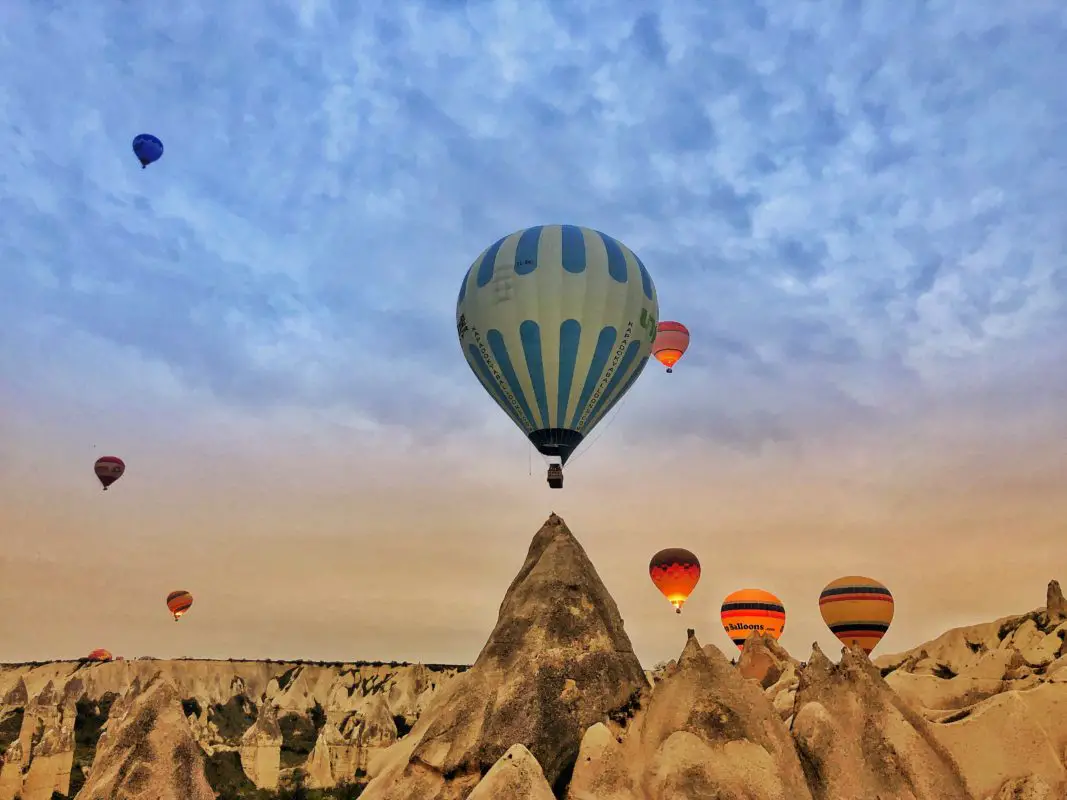 hot air balloon ride in cappadocia over the fairy chimneys