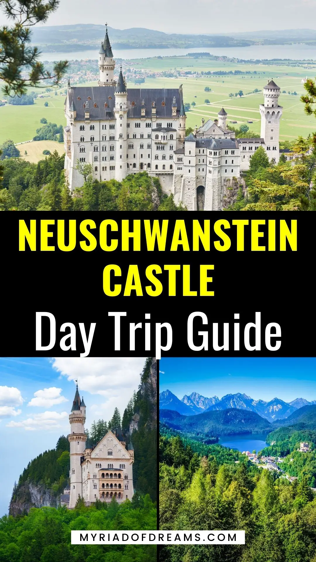 The ultimate guide to neuschwanstein casle in Germany. Explore the fairytale castle in Germany on a day trip from Munich. Read on to find the best ways to visit the castle and the best things to do around Neuschwanstein castle. Beautiful Neuschwanstein photography, Stunning castles in southern Germnay, Neuschwanstein castle instagrammable spots. #germany #europetravel #munich #germanytravelguide
