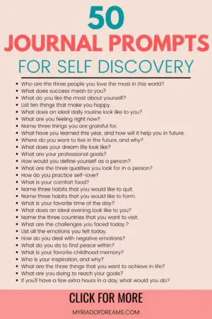 50 Journal Prompts for Self Discovery — Myriad Of Dreams