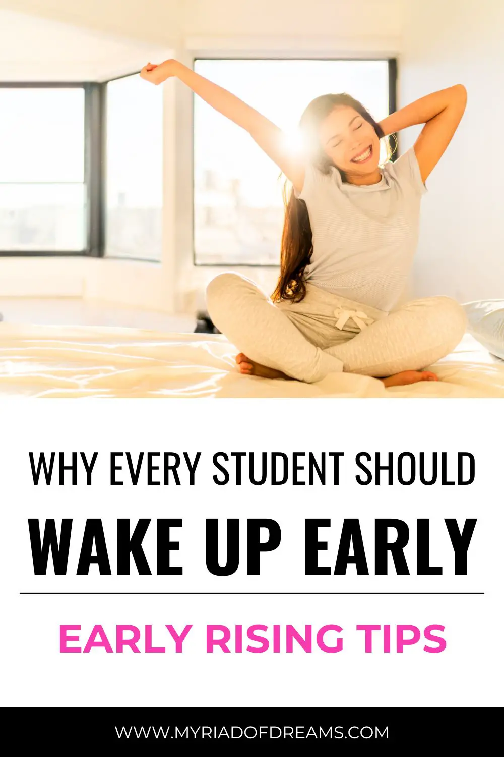 How to wake up early as a student without feeling tired. Waking up early tips for the night owls. 